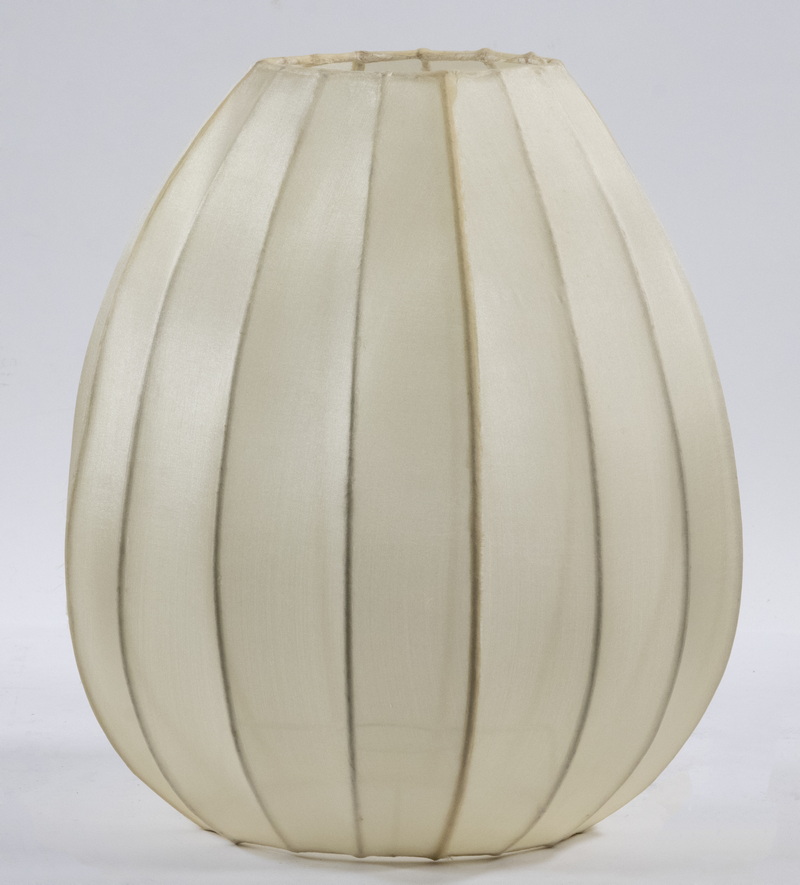 Appraisal: MID-CENTURY SILK LAMPSHADE Finely Crafted Paneled Beehive Form Silk Lampshade