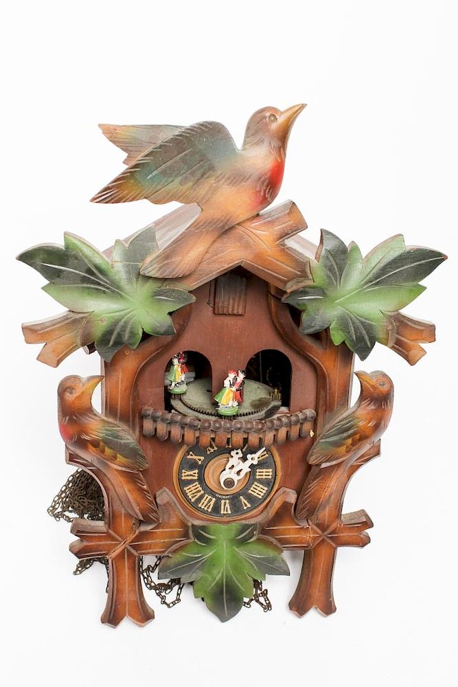 Appraisal: Black Forest Bird Leaf German Cuckoo Clock German Black Forest