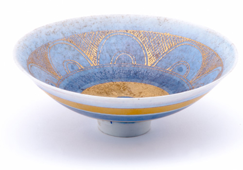 Appraisal: MARY RICH Flaring footed porcelain bowl with cobalt and gold