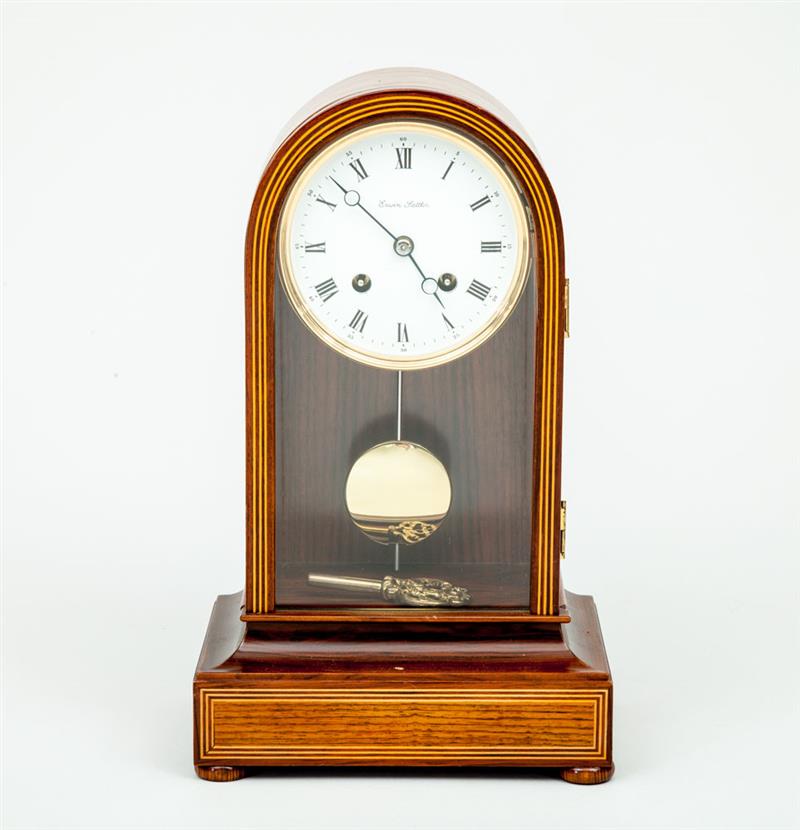 Appraisal: Inlaid Rosewood Mantel Clock Erwin Sattler x x in Property