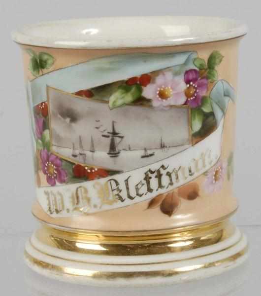 Appraisal: Scenic Sailboat Shaving Mug Description Nice image of sailboats and