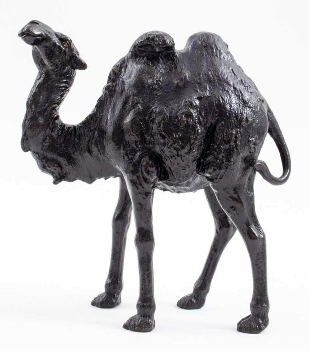 Appraisal: JAPANESE MEIJI BRONZE CAMEL SCULPTURE Japanese Meiji period - patinated