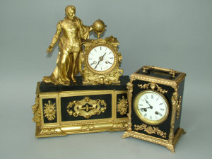 Appraisal: A th century Continental ormolu and black slate mantel clock