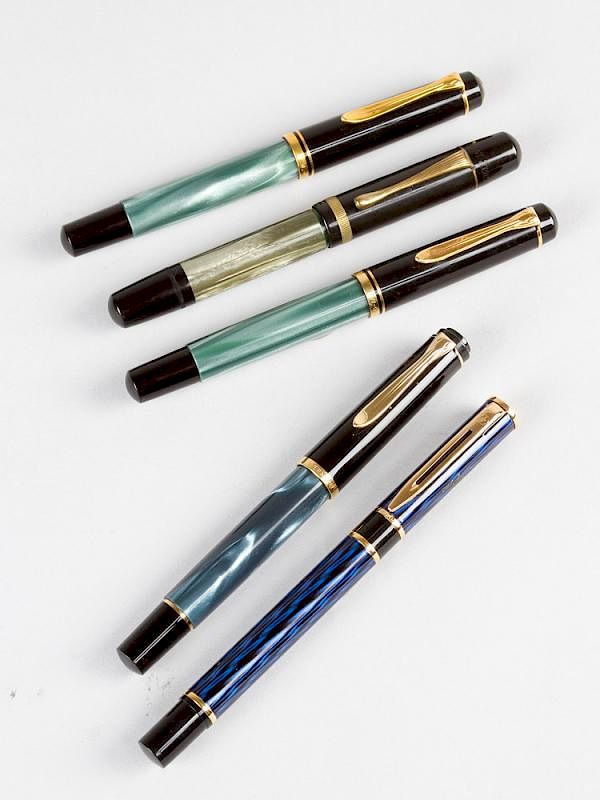 Appraisal: Lot of five vintage fountain pens Lot of five vintage