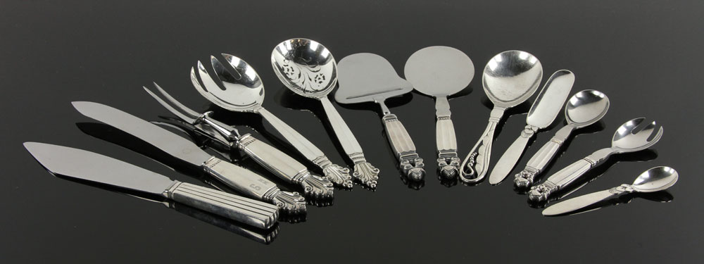 Appraisal: - Georg Jensen Sterling Flatware Collection of Georg Jensen sterling