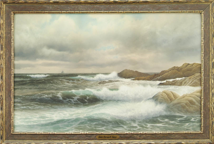 Appraisal: GEORGE HOWELL GAY American - ROCKY SHORELINE WITH WAVES Watercolor