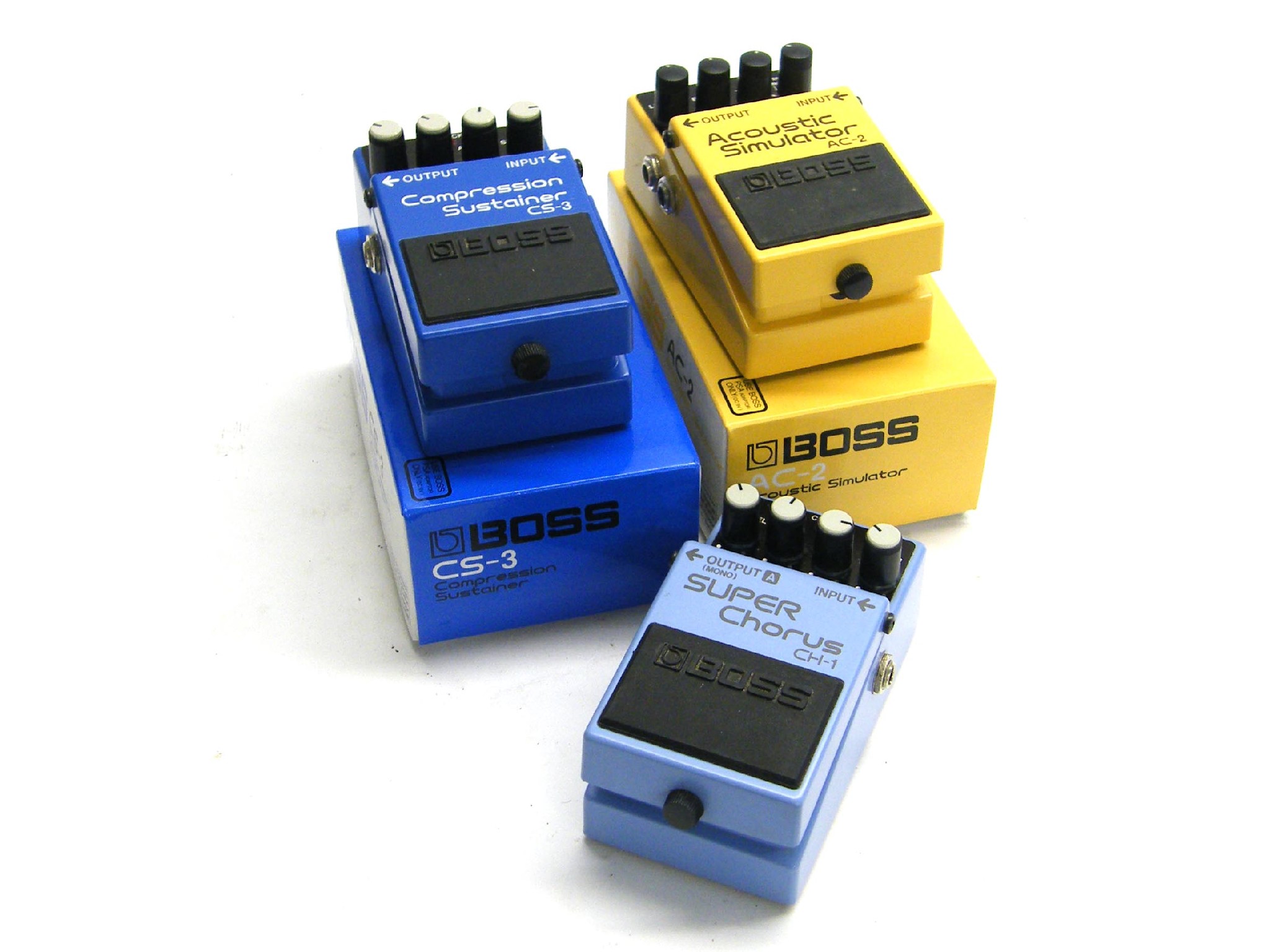 Appraisal: Boss CS- compression sustainer guitar effects pedal Boss AC- acoustic