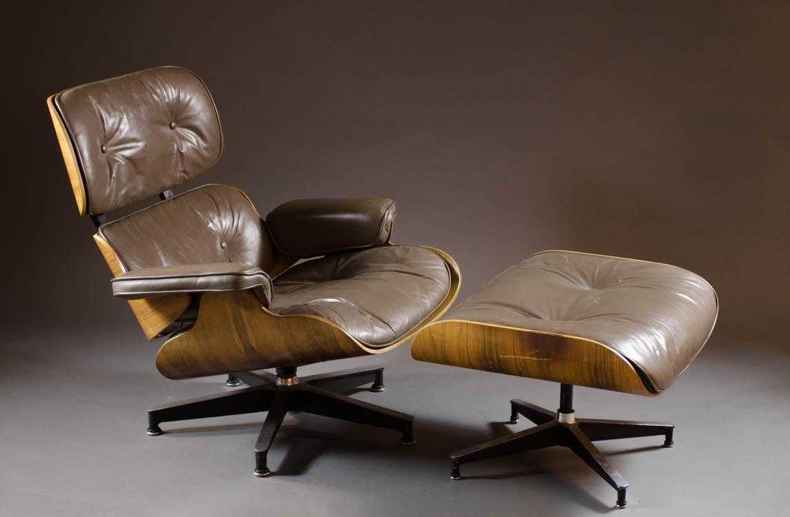 Appraisal: EAMES LOUNGE CHAIR AND OTTOMAN Charles and Ray Eames design