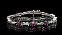 Appraisal: Ladies' Ruby and Diamonds Bracelet K white gold bracelet with