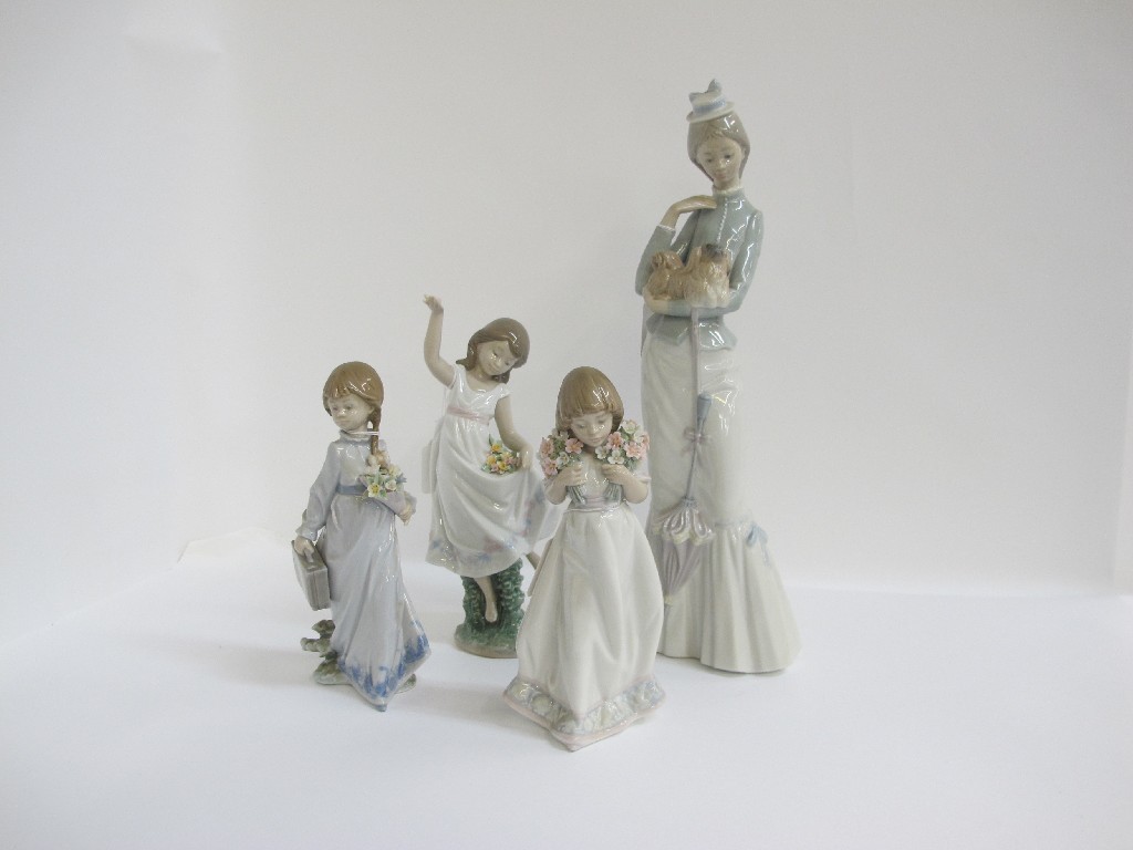 Appraisal: Four Lladro figures to include School Days - Spring Bouquets