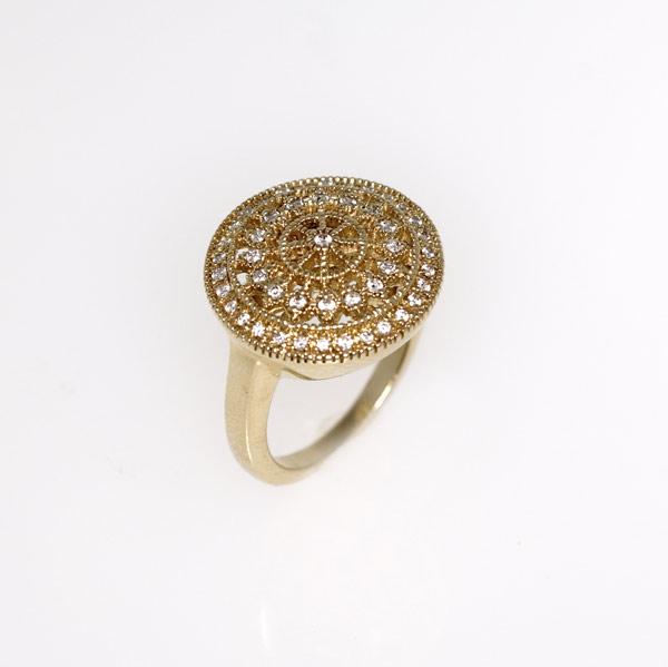 Appraisal: EFFY DIAMOND COCKTAIL RING k yg circular cluster set with