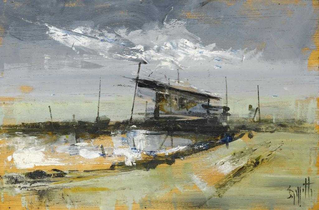 Appraisal: SERGIO GAGGETTA - FISHING HUT ON THE VENETIAN LAGOON signed