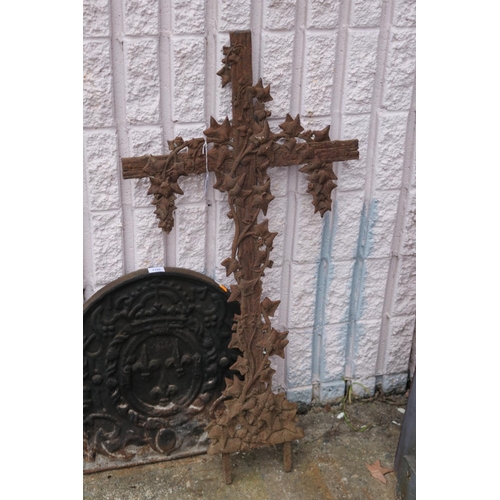 Appraisal: Antique French cast iron cross approx cm H x cm