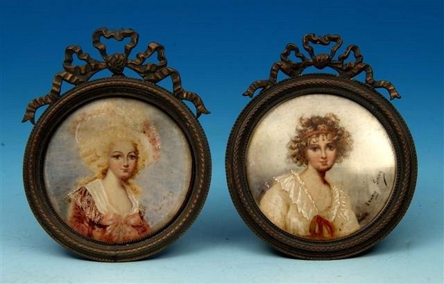 Appraisal: A th Century portrait miniature of a young lady signed