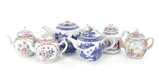 Appraisal: Chinese decorated porcelain teapots th th century various floral figural