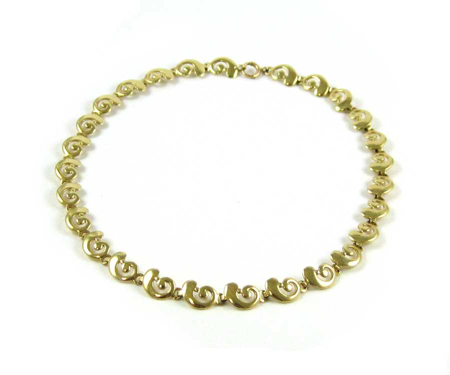 Appraisal: FOURTEEN KARAT YELLOW GOLD NECKLACE measuring - inches in length