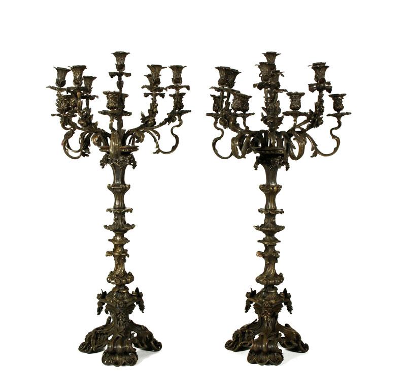 Appraisal: - Antique Style Spanish Candelabra Antique style Spanish candelabra bronze