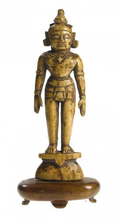 Appraisal: AN INDIAN CARVED BONE MINIATURE STATUETTE POSSIBLY TH TH CENTURY