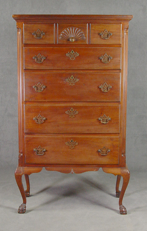 Appraisal: Diminutive Highboy Circa Mahogany stained mixed woods Five drawers above