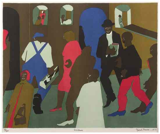 Appraisal: Jacob Lawrence American - Windows color offset lithograph edition signed