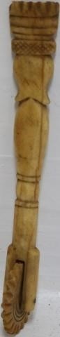 Appraisal: TH CENTURY SCRIMSHAW JAGGING WHEEL WALRUS LONG WITH CROWN MOTIF