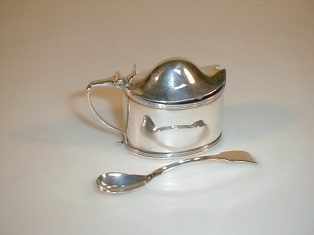 Appraisal: A George III silver boat shape mustard by Peter William