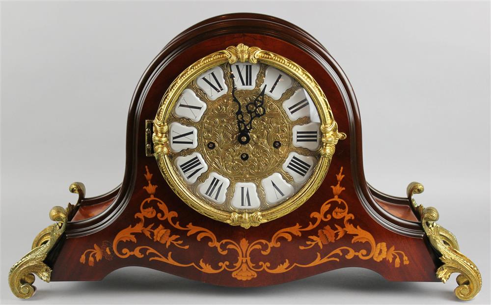 Appraisal: LOUIS XV STYLE GILT METAL MOUNTED MANTEL CLOCK the works