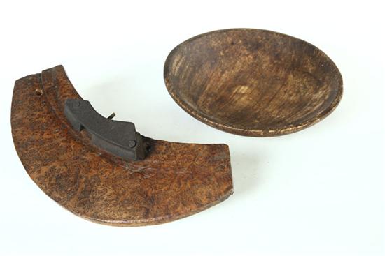 Appraisal: TWO PIECES OF BURL American th century Treen bowl ''h