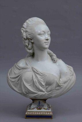 Appraisal: SEVRES BISQUE PORCELAIN BUST OF MADAME DU BARRY Gazing to