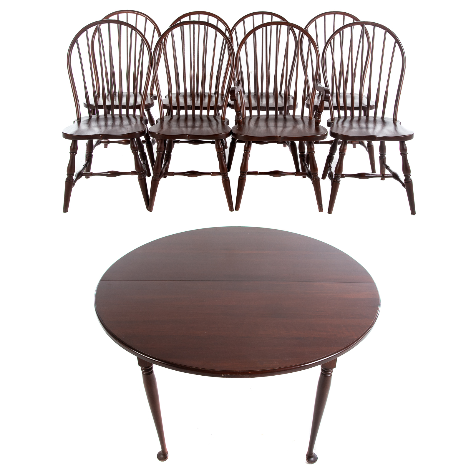 Appraisal: TOM SEELY CHERRY WOOD DINING ROOM SUITE Comprising a round