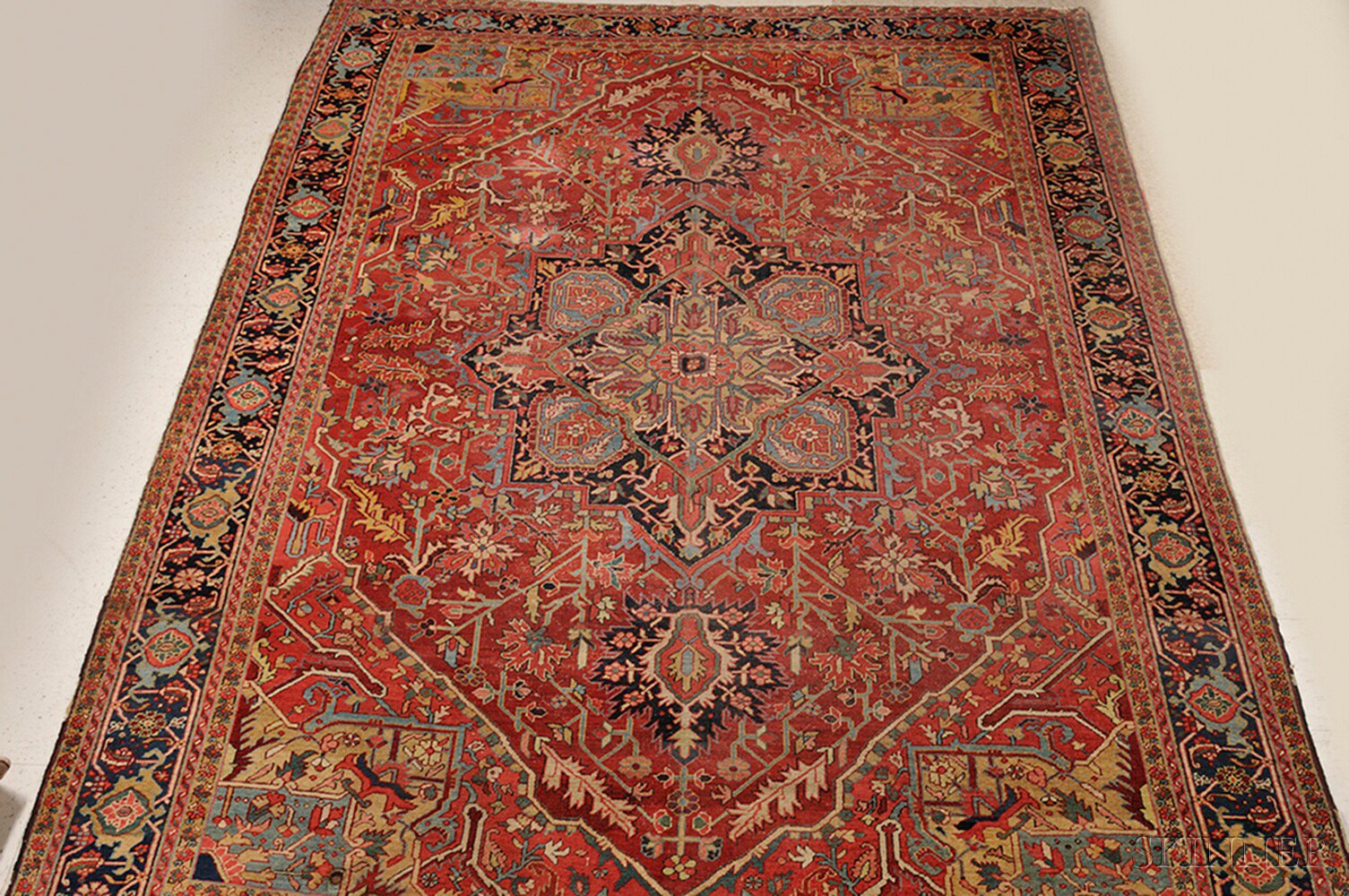 Appraisal: Heriz Carpet Northwest Persia second quarter th century the navy