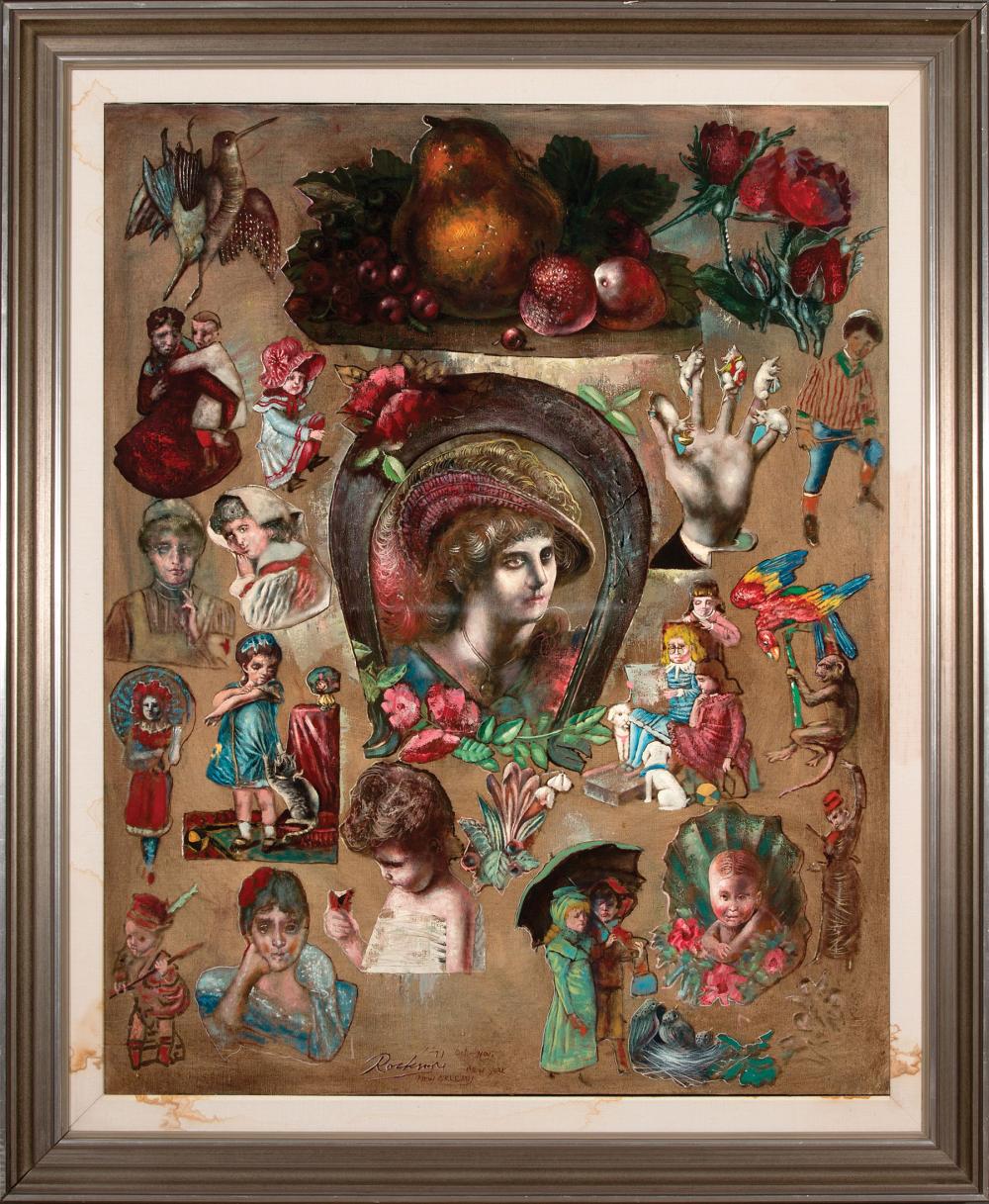 Appraisal: Noel Rockmore American New Orleans - Trompe L'Oeil Collage oil