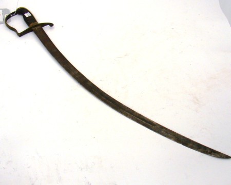 Appraisal: Early th century short bladed saber Fullered blade has a