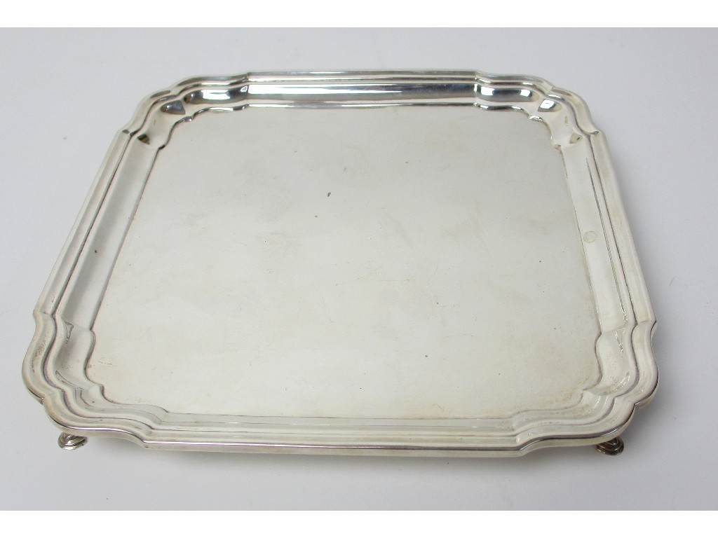 Appraisal: A silver card tray by Barker Bros Silver Ltd of