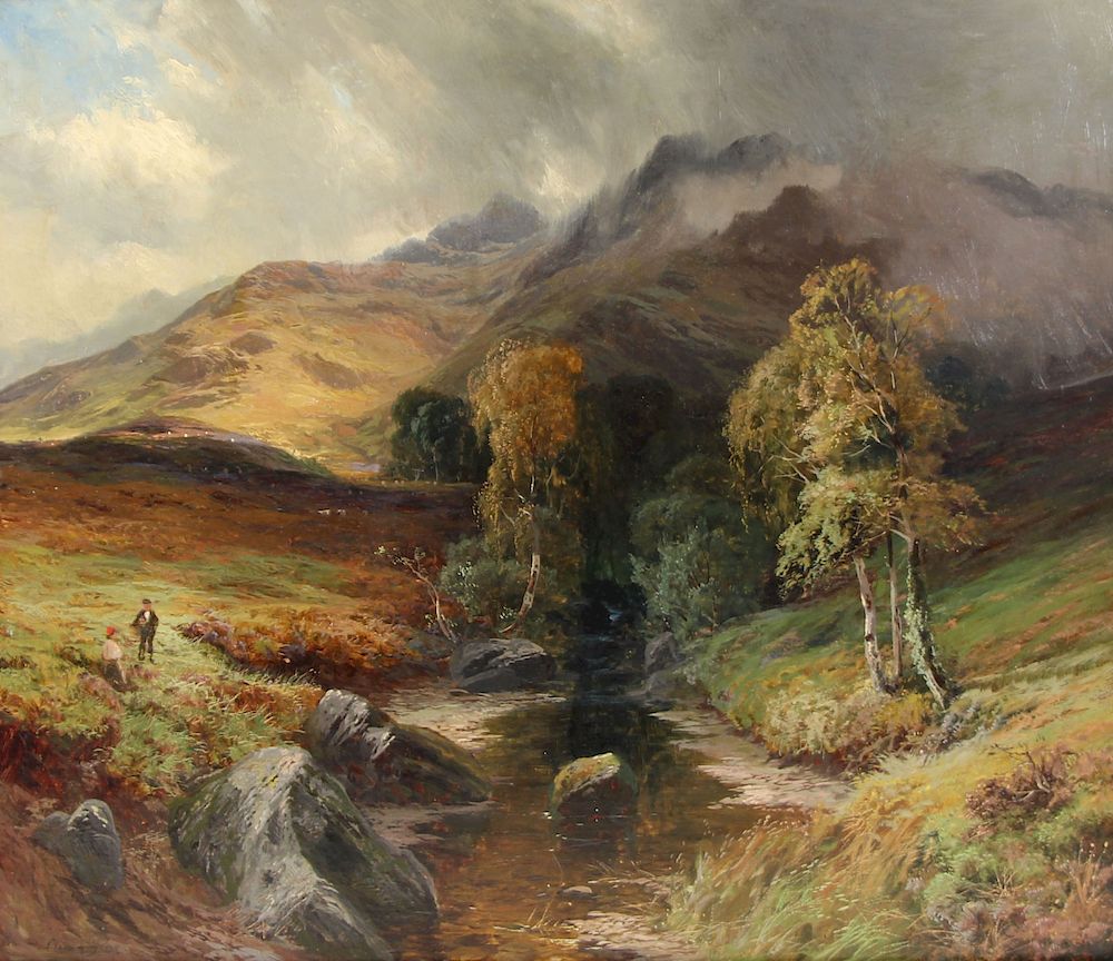 Appraisal: CLARENCE ROE ENGLISH - Oil on Canvas In the Highlands