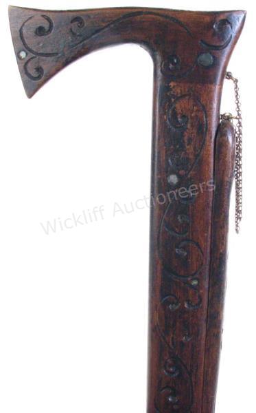 Appraisal: Harmonica Csakan Cane finely carved wooden shaft and handle in