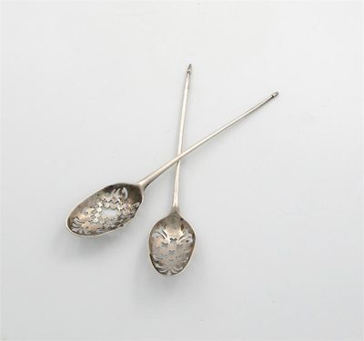 Appraisal: A mid th century silver mote spoon marked with a