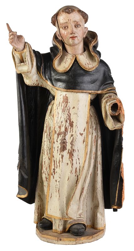 Appraisal: Large Carved and Polychromed Devotional Figure Continental th th century