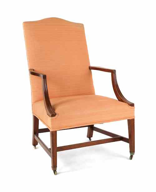 Appraisal: Federal style mahogany lolling chair early th c