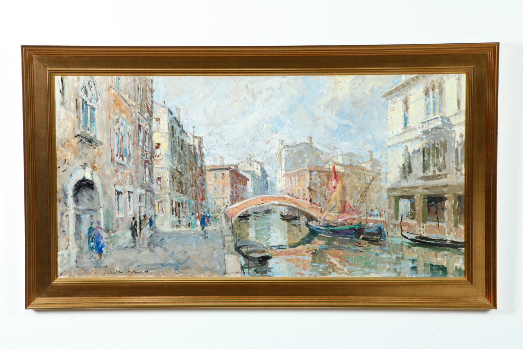 Appraisal: VENETIAN CANAL SIGNED MONTANARI ITALY MID TH CENTURY Oil on