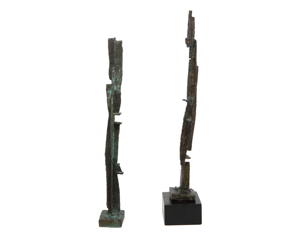 Appraisal: Thomas Larkin b th century Two Votive Image tower sculptures