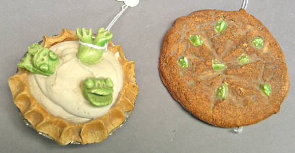 Appraisal: David James Gilhooly American born Frog chip cookie Frog tart