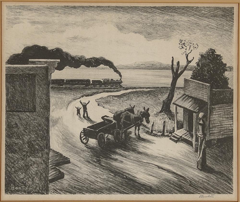 Appraisal: THOMAS HART BENTON AMERICAN - EDGE OF TOWN FATH LITHOGRAPH