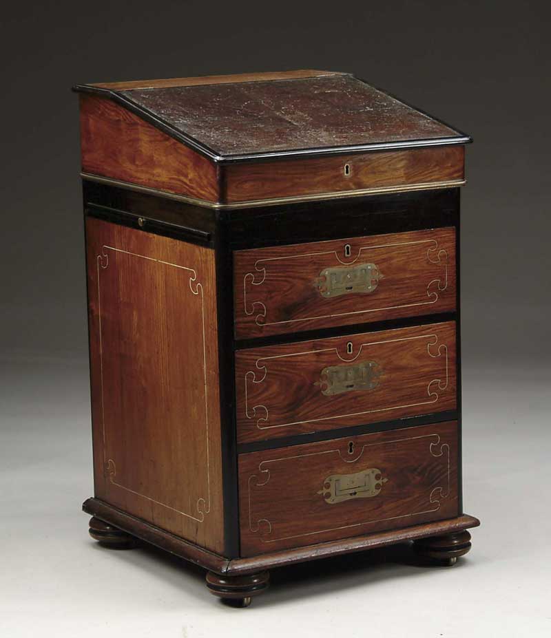 Appraisal: OUTSTANDING CHINESE EXPORT DAVENPORT INLAID DESK BY THE SHANGHAI CARPENTER