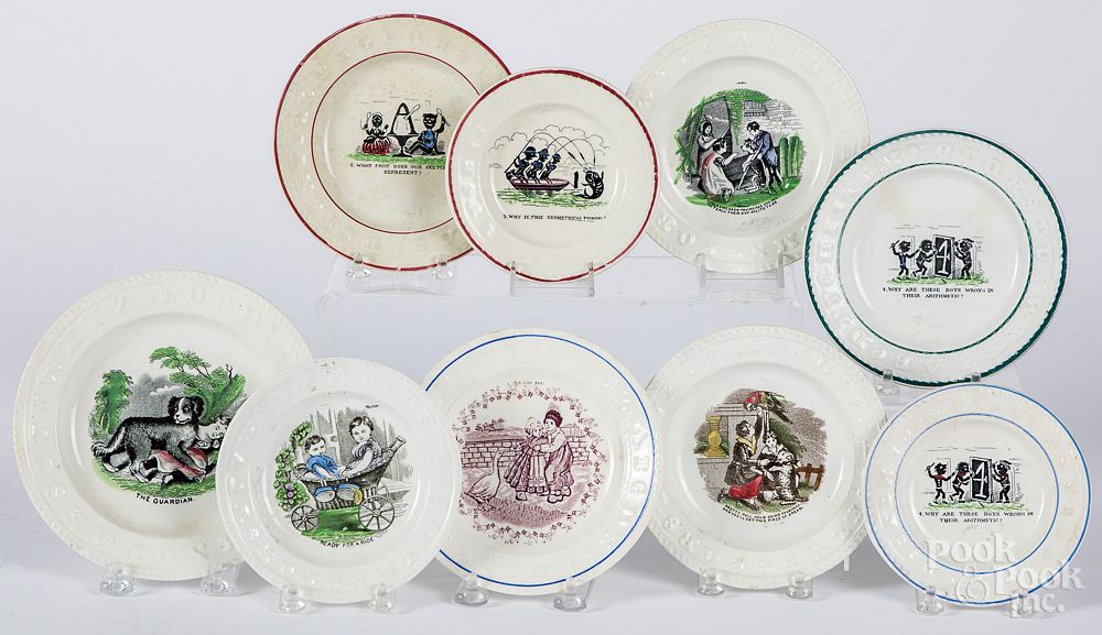 Appraisal: Nine Staffordshire ABC plates Nine Staffordshire ABC plates to include