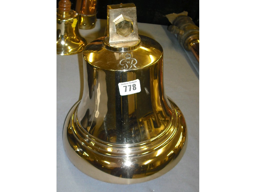 Appraisal: George VI brass fire engine bell high