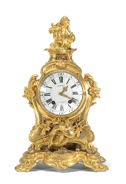 Appraisal: A fine Louis XV gilt bronze mantel clock Barat Parismid