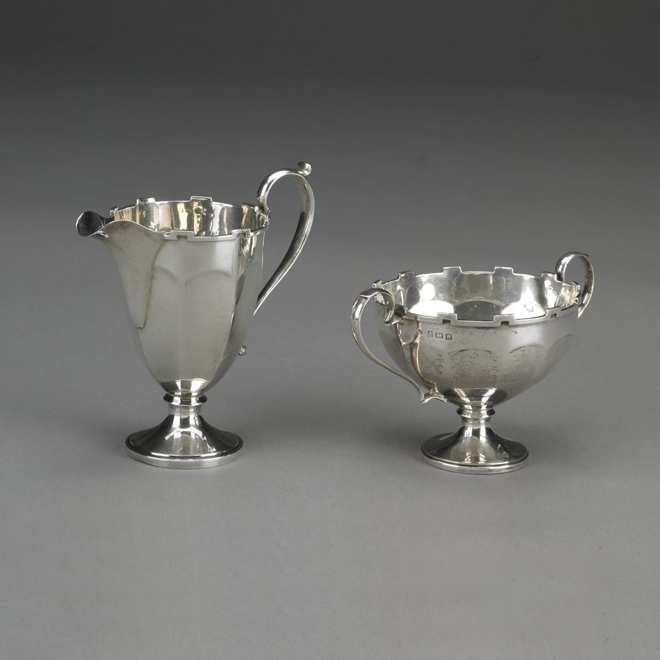 Appraisal: English Silver Cream Jug and Sugar Basin Adie Bros Ltd