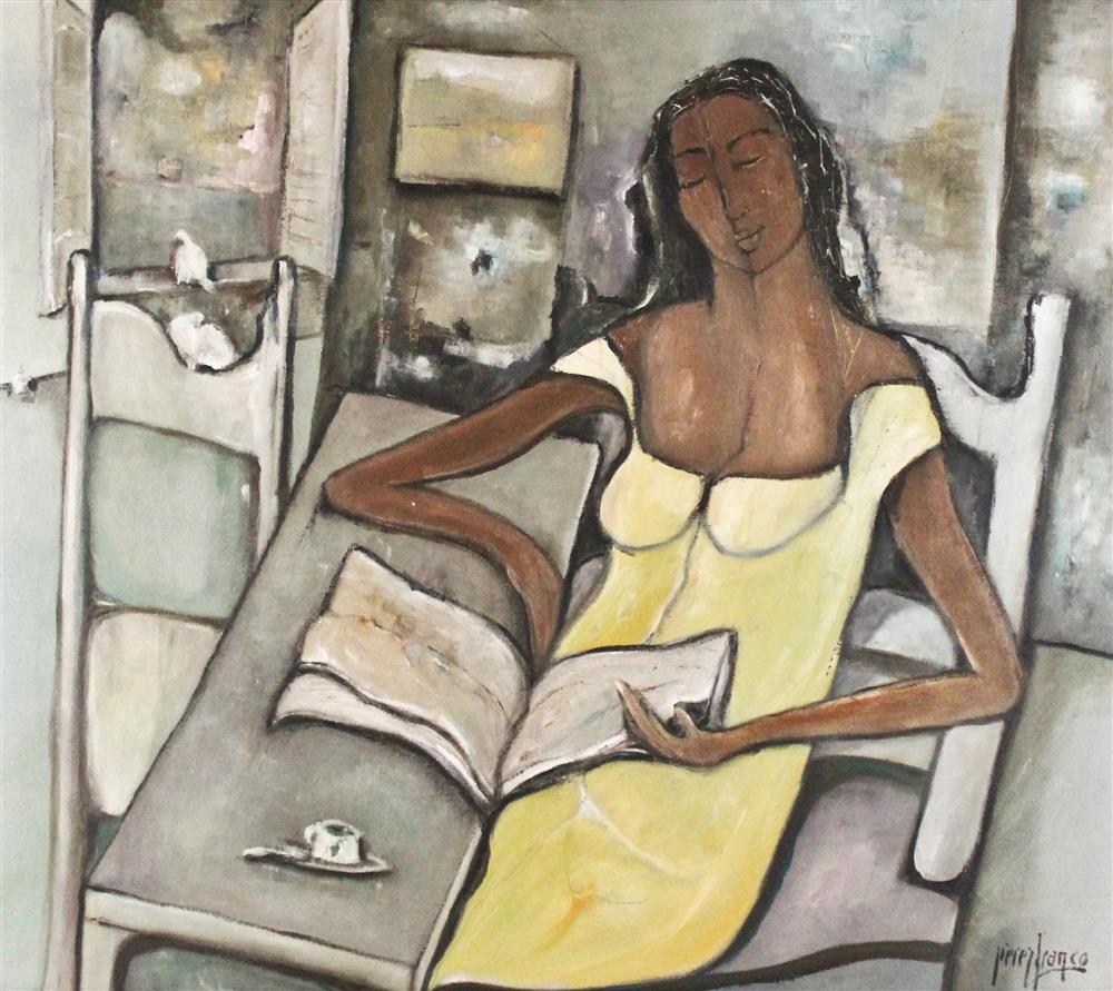 Appraisal: CARLOS PEREZ FRANCO URUGUAY - WOMAN READING Oil on canvas