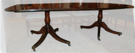 Appraisal: Regency Style Mahogany Double-Pedestal Dining Table Estimate nbsp nbsp nbsp